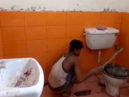 Uttar Pradesh: 'Saffron' color on toilets tile to please CM Yogi Adityanath on tour of Hardoi | उत्तर प्रदेश: हरदोई दौरे पर CM योगी, खुश करने के लिए टॉयलेट के टाइल्स पर चढ़ा 'भगवा' रंग