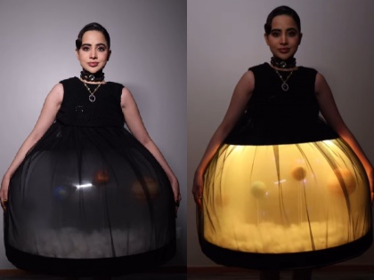 Urfi Javed covered the solar system in her dress social media users shocked after watching the video | Urfi Javed ने ड्रेस में समा लिया सौर मंडल, सोशल मीडिया यूजर्स रह गए दंग, वीडियो देख चकरा जाएगा आपका सिर