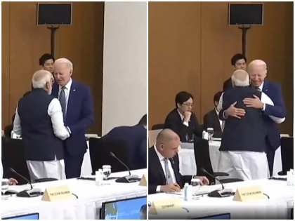 US President Joe Biden himself came to meet PM Modi G7 Summit 2023 two leaders hugged watch video | G7 Summit 2023: जी7 शिखर सम्मेलन में पीएम मोदी से खुद मिलने आए अमेरिकी राष्ट्रपति जो बाइडन, दोनों नेताओं ने गले लगकर की मुलाकात, देखें वीडियो
