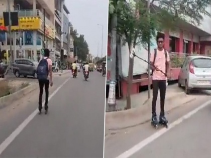 uttar pradesh boy seen skating dangerously on streets of Agra doing stunts to make claim-reels action taken | Video: आगरा की सड़कों पर खतरनाक तरीके से स्केटिंग करता दिखा लड़का, दावा-रील्स बनाने के लिए कर रहा था स्टंट, हुई कार्रवाई