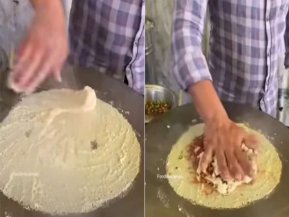 viral video of street food vendor touches hot tawa with bare hands while making cheela in ghaziabad | व्यक्ति ने गर्म तवे पर हाथों से बनाया चिला, वीडियो देख लोग हुए हैरान