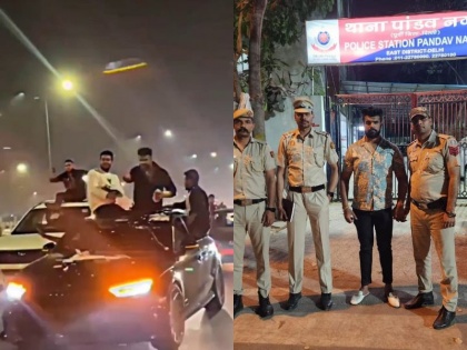 Delhi YouTuber was celebrating birthday by sitting on the roof of a moving car police arrested | दिल्ली: चलती कार की छत पर बैठकर बर्थडे मना रहा था यूट्यूबर, वीडियो देख पुलिस ने आरोपी पर कसा शिकंजा