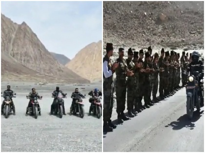 viral Video jawan bike rally paid tribute Galwan martyrs crossed rocky roads rivers Ladakh reached Nubra Valley | [Video] जवानों ने बाइक रैली कर कुछ ऐसे दी गलवान शहीदों को श्रद्धांजलि, लद्दाख के पथरीले रास्तें-नदियों को पार कर पहुंचे वीर नुब्रा वैली