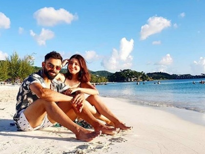 Virat Kohli shares picture with Anushka Sharma at West Indies Beach, goes viral | विराट कोहली ने शेयर की अनुष्का शर्मा के साथ वेस्टइंडीज के बीच की खूबसूरत तस्वीर, हुई वायरल