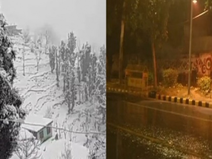 Snowfall in areas of northern India; Drizzling in parts of the national capital-NCR | उत्तर भारत के ऊंचाई वाले क्षेत्रों में फिर से बर्फबारी, दिल्‍ली-एनसीआर में बूंदाबांदी