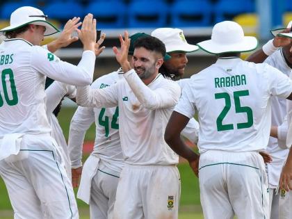 West Indies vs South Africa 1st Test 2024 live update sa lead by 154 runs WI 233 RSA 357-30-0 west indies 114-1 to 233-10 wickets see video | West Indies vs South Africa 1st Test 2024: दक्षिण अफ्रीका 154 रन से आगे, पहले टेस्ट में केवल एक दिन बाकी, 5वें दिन क्या होगा...