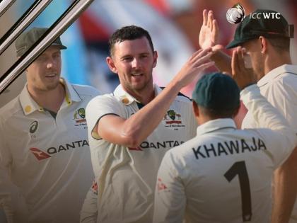 WI vs AUS, 1st Test: Australia beat West Indies by 159 runs in the first Test match, Hazelwood took 5 wickets | WI vs AUS, 1st Test: ऑस्ट्रेलिया ने पहले टेस्ट मैच में वेस्टइंडीज को 159 रनों से हराया, हेजलवुड ने झटके 5 विकेट