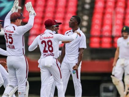 watch WI vs SA 2nd Test 2024 Day 1 Live Score 82-2 overs 17 wickets 257 runs dominance fast bowlers batsmen struggled first day Joseph takes 5 wickets see video | WI vs SA 2nd Test 2024: 82.2 ओवर, 17 विकेट और 257 रन, तेज गेंदबाजों का दबदबा, पहले दिन जूझते रहे बल्लेबाज, जोसेफ की आंधी, देखें वीडियो