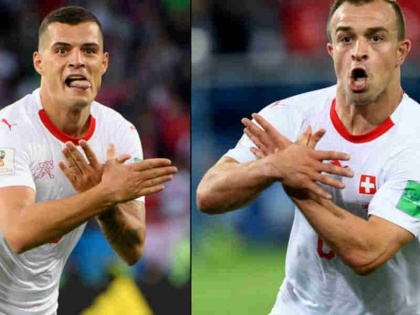 FIFA World Cup 2018: Row over Swiss players celebration after win over Serbia | सर्बिया पर जीत के बाद स्विस खिलाड़ियों के 'जश्न' के अंदाज पर विवाद, कोच ने भी उठाए सवाल