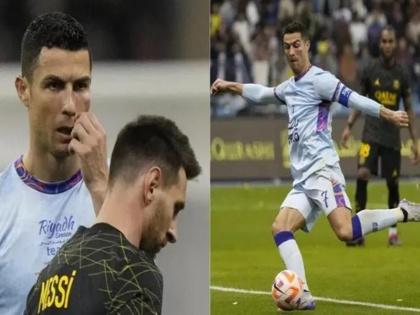 Bruised Ronaldo Scores Twice For Riyadh XI But Messi's PSG Wins Hybrid Friendly By 5-4 | PSG vs Riyadh All Star XI: रोनाल्डो के दो गोल के बावजूद हार गई रियाद ऑल स्टार, 5-4 से मेसी की PSG ने जीता मुकाबला