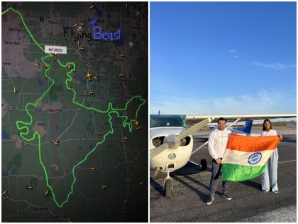 YouTuber Gaurav Taneja created history on Republic Day 2023 made india map by covering 350 KM usa sky in 3 hours | फोटो: गणतंत्र दिवस पर यूट्यूबर गौरव तनेजा ने रचा इतिहास, अमेरिका के आसमान में 3 घंटे में 350 KM तय कर बनाया भारत का नक्शा