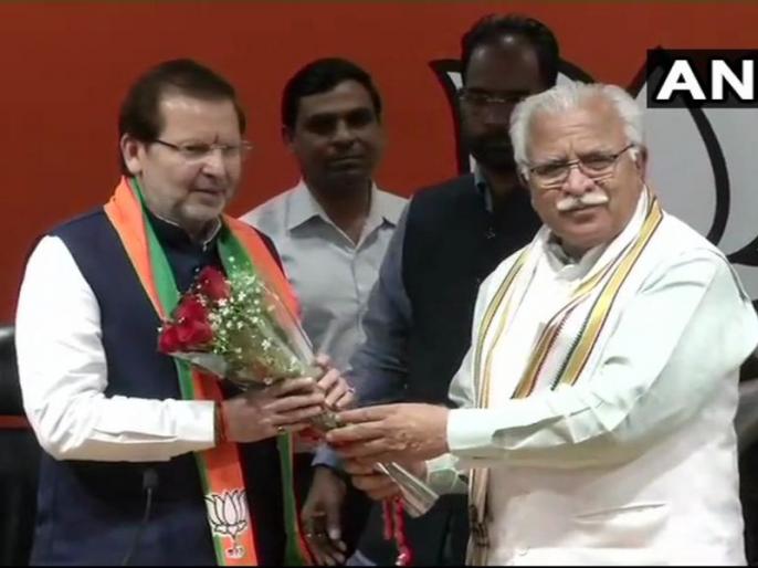 Lok sabha election 2019: Former Congress MP Arvind Sharma joins BJP from Haryana presence CM Manohar Lal Khattar | लोकसभा चुनाव 2019: हरियाणा में कांग्रेस को लगा बड़ा झटका, पूर्व सांसद अरविंद शर्मा बीजेपी में हुए शामिल Lok sabha election 2019: Former Congress MP Arvind Sharma joins BJP from Haryana presence CM Manohar Lal Khattar | लोकसभा चुनाव 2019: हरियाणा में कांग्रेस को लगा बड़ा झटका, पूर्व सांसद अरविंद शर्मा बीजेपी में हुए शामिल