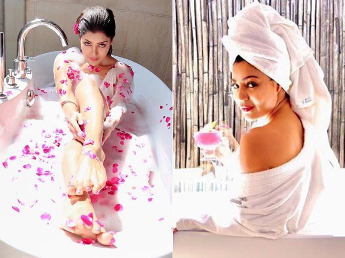 Television actress Debina Bonnerjee's bathtub pics are too hot to handle! |  english.lokmat.com