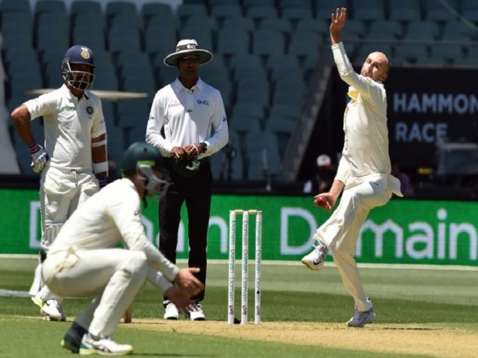 india vs australia adelaide nathan lyon takes virat kohli wicket for 6th time in test matches | IND Vs AUS: कोहली को सबसे ज्यादा बार आउट करने वाले गेंदबाज बने नाथन ल्योन, बनाया वर्ल्ड रिकॉर्ड india vs australia adelaide nathan lyon takes virat kohli wicket for 6th time in test matches | IND Vs AUS: कोहली को सबसे ज्यादा बार आउट करने वाले गेंदबाज बने नाथन ल्योन, बनाया वर्ल्ड रिकॉर्ड