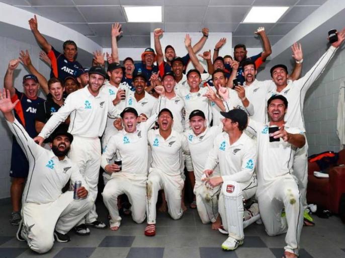 New Zealand cricketers showcases bhangra moves after thrilling win over Pakistan in Abu Dhabi test | पाकिस्तान पर रोमांचक टेस्ट जीत के बाद झूमे न्यूजीलैंड के खिलाड़ी, 'भांगड़ा' करने का वीडियो हुआ वायरल New Zealand cricketers showcases bhangra moves after thrilling win over Pakistan in Abu Dhabi test | पाकिस्तान पर रोमांचक टेस्ट जीत के बाद झूमे न्यूजीलैंड के खिलाड़ी, 'भांगड़ा' करने का वीडियो हुआ वायरल