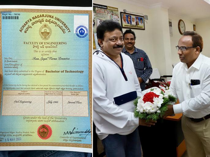 In Pics Ram Gopal Varma Receives His Civil Engineering Degree After 37   Rgv Engineering Degree Cover 202303261540 