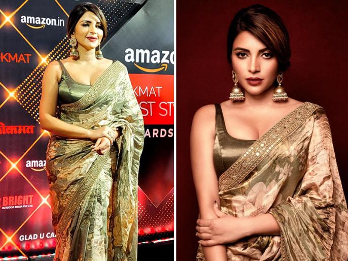 Shama Sikander in Red saree Hot pics..