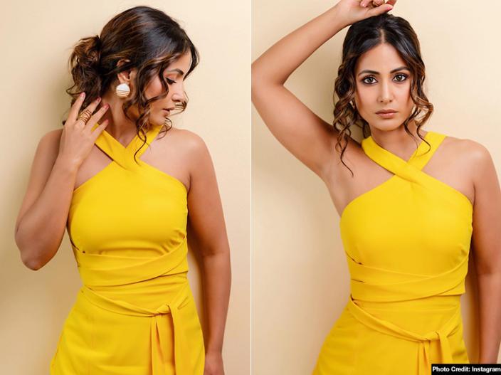 Hina Khan Instagram Pics Yellow Dress | इंस्टाग्राम पर हिना खान की फोटो